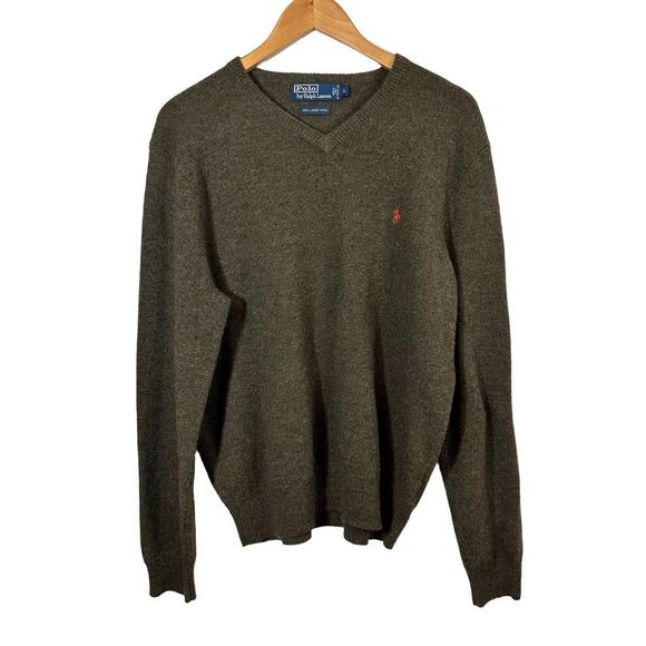 Polo Ralph Lauren Other - Polo by Ralph Lauren Green Lambswool Logo Pullover Sweater Size Large